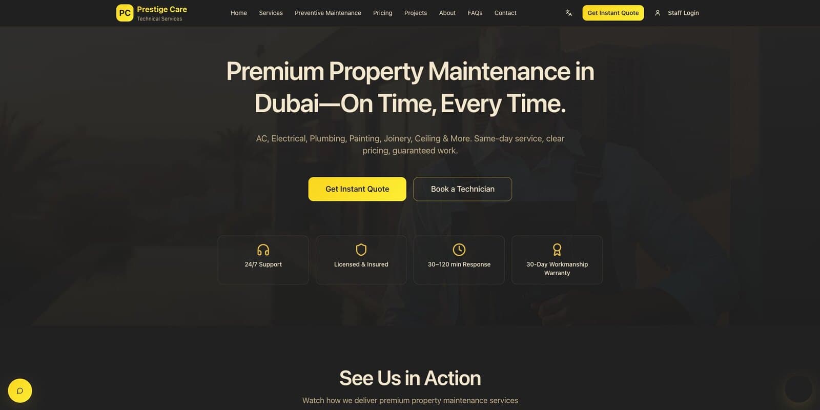 Prestige Care — Services & Web, a project by The 7TH